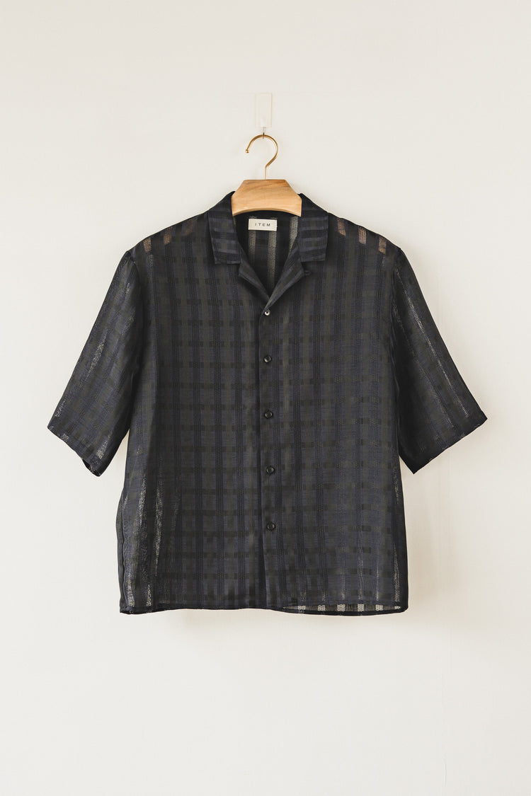 half sleeve shirt(navy check)