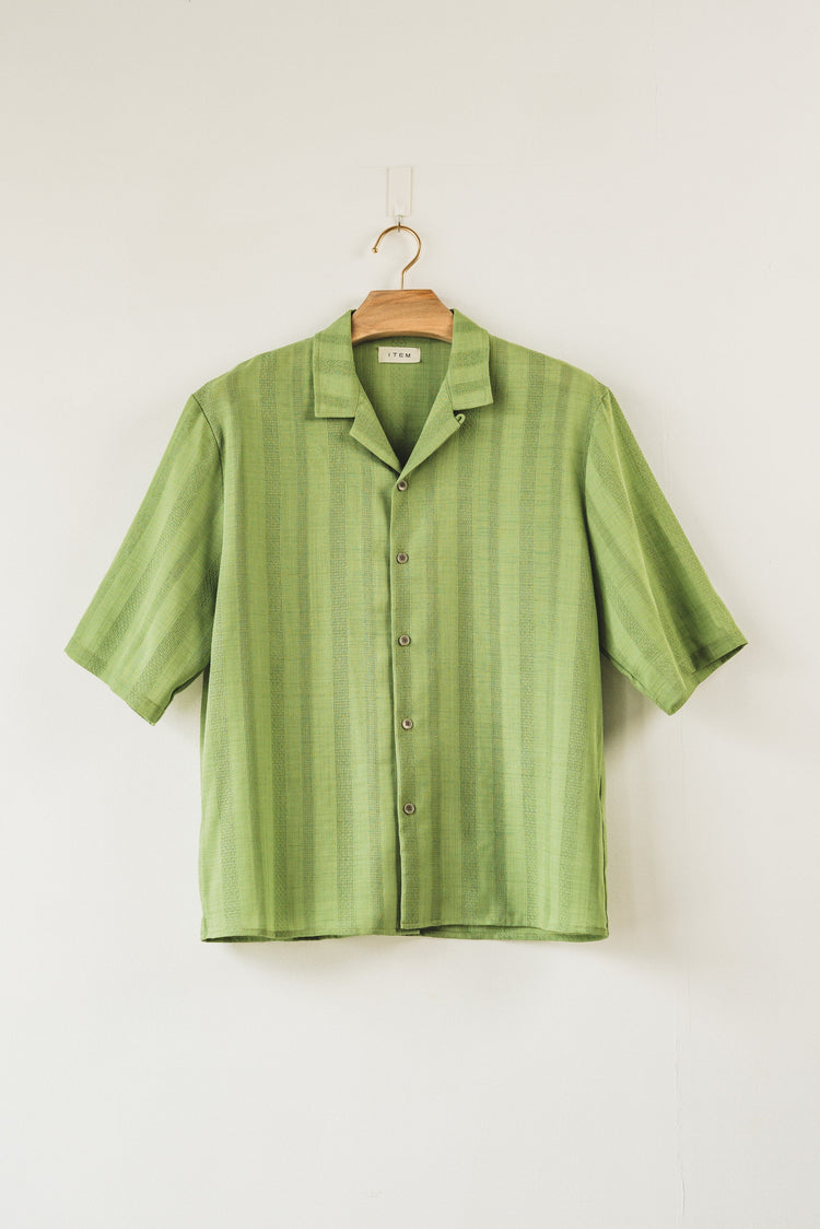 half sleeve shirt(green stripe)