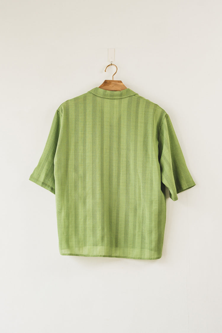 half sleeve shirt(green stripe)