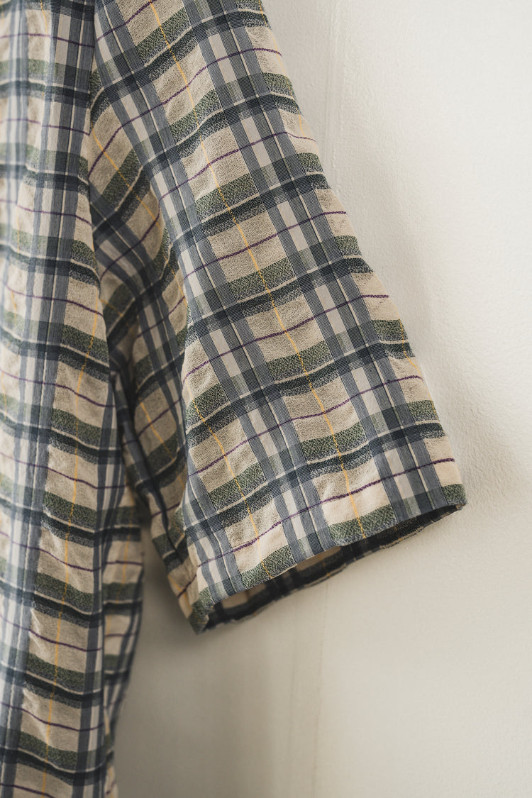 half sleeve shirt(blue check)