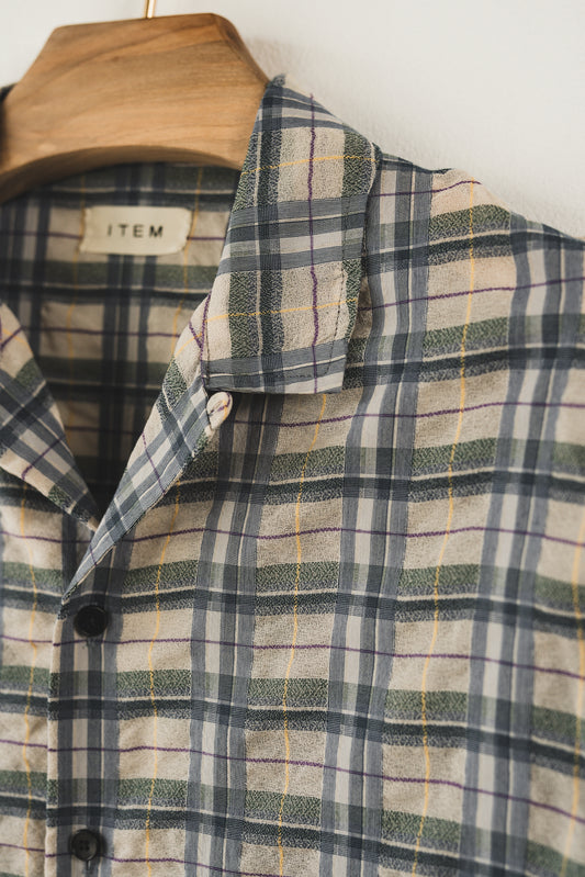 half sleeve shirt(blue check)