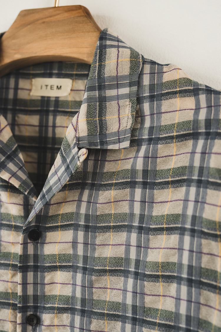 half sleeve shirt(blue check)