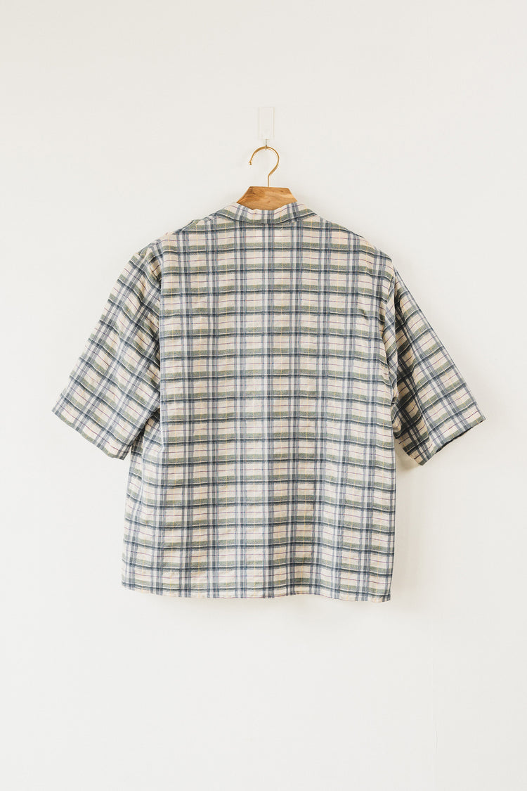 half sleeve shirt(blue check)