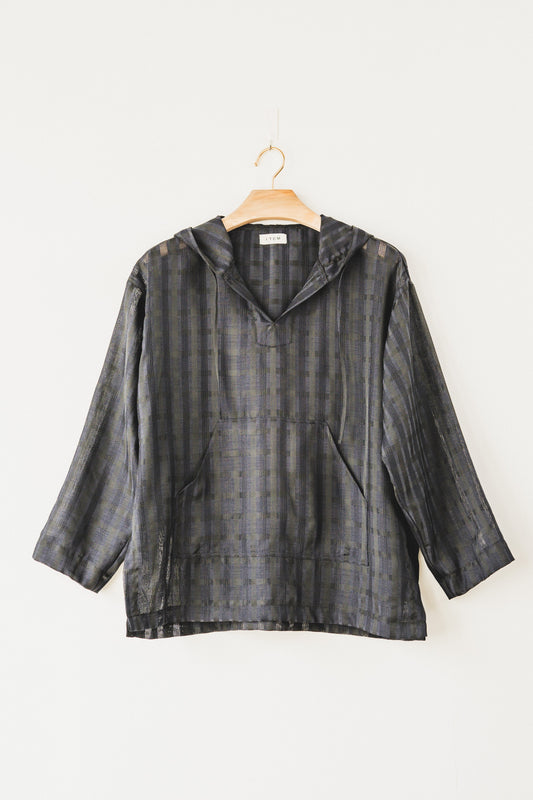 mexican hoodie(navy check)