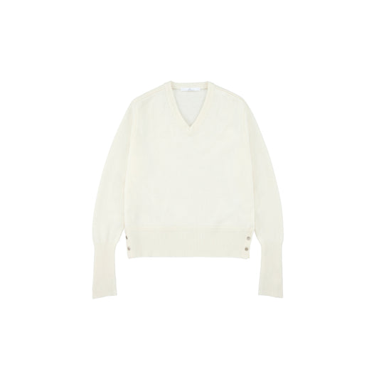 V-neck Cashmere Sweater Ivory 002