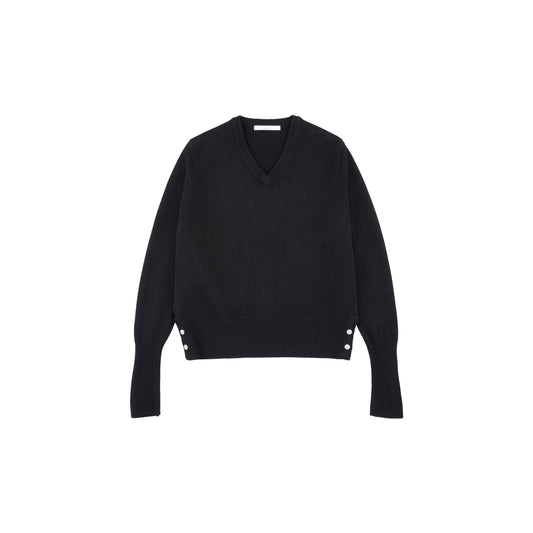 V-neck Cashmere Sweater Black 002