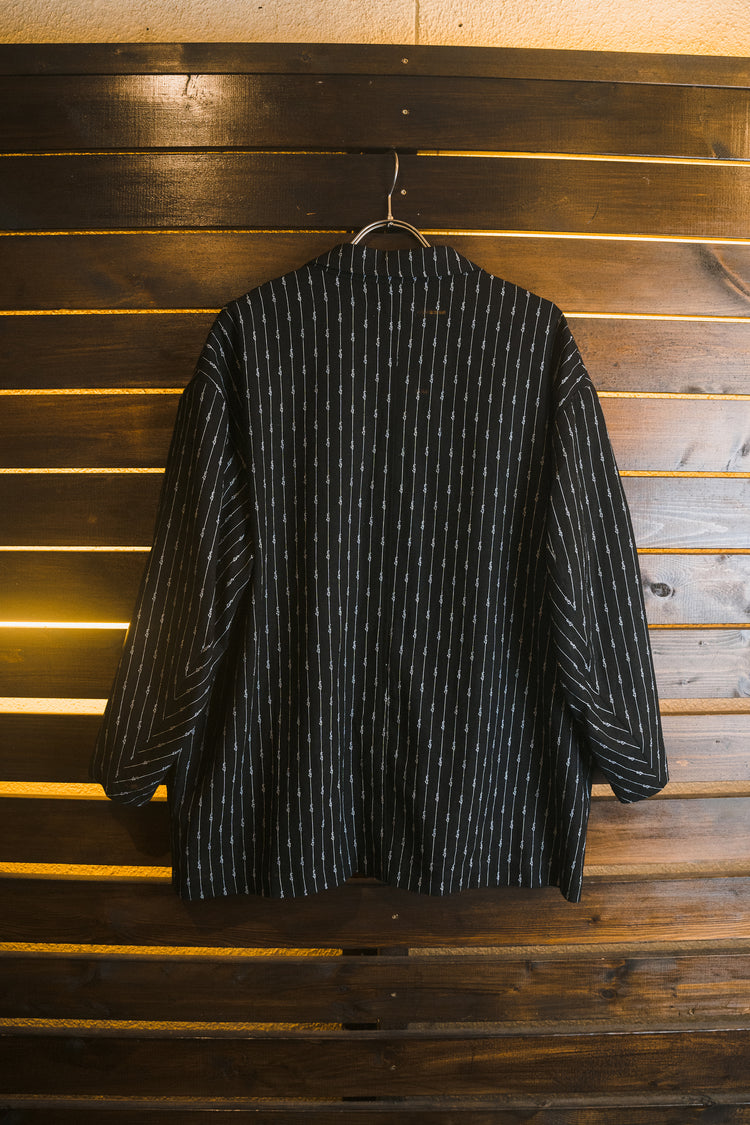 item hand writing stripe jacket (black)