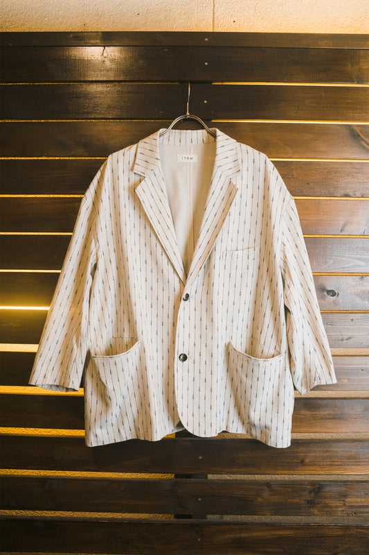 item hand writing stripe jacket (ivory)