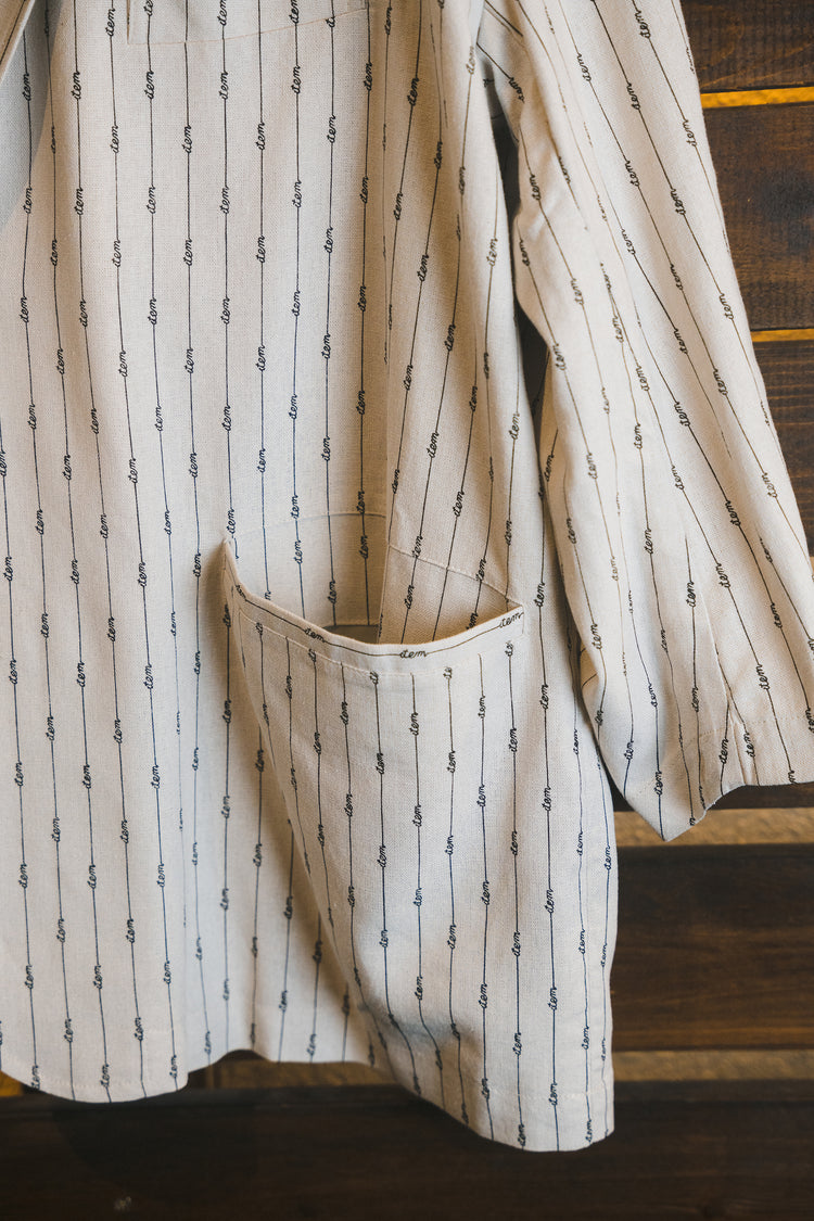 item hand writing stripe jacket (ivory)
