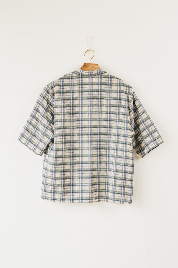 half sleeve shirt（blue check）